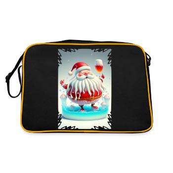Gelee-Weihnachtsmann - Retro Tasche - Schwarz/Gold - Hinten