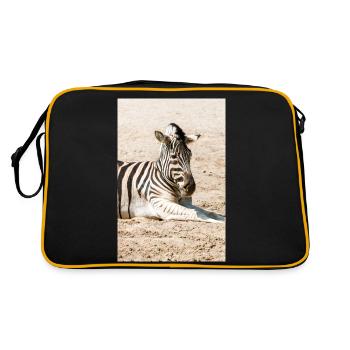 Zebra (in german Zebra or Zebras) Hippotigris - Retro Bag - black/gold - Back