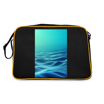 Low-Poly Wave - Retro Tasche - Schwarz/Gold - Hinten