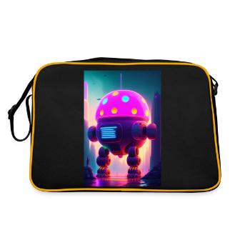 Futuristischer Gigant - Retro Tasche - Schwarz/Gold - Hinten