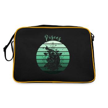 Logo rétro signe astrologique "Poisson" - Sac Retro - noir/or - Dos