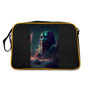 Sphinx of an alien pharaoh from ancient Egypt - Retro Bag - black/gold - Back