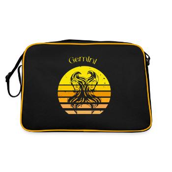 Logo rétro signe astrologique "Gémeaux" - Sac Retro - noir/or - Dos
