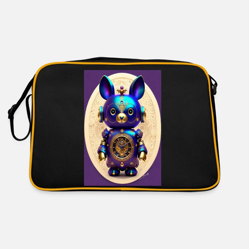 Cute Clockwork Baby Android - Retro Bag - black/gold