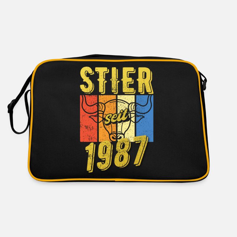 Stier 1987 Geburtstag Sternzeichen Geschenkidee Retro Tasche
