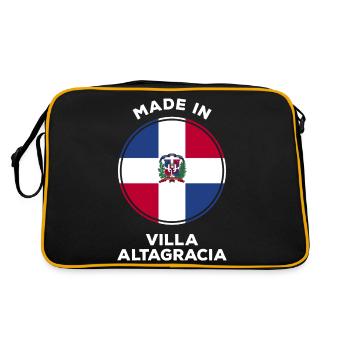 Dominikanische Republik - Retro Tasche - Schwarz/Gold - Hinten