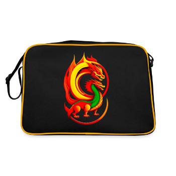 Dragons de feu - Sac Retro - noir/or - Dos
