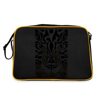 Tigre abstrait noir et blanc - Sac Retro - noir/or - Dos