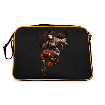 Shaolin manga girl - Retro Bag - black/gold - Back