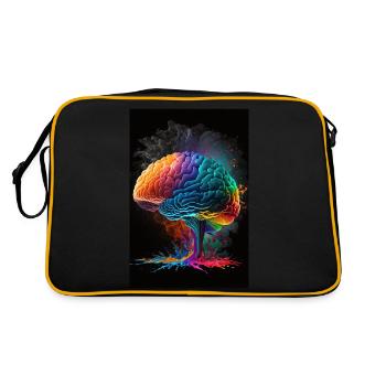 Human brain, generative AI - Retro Bag - black/gold - Back