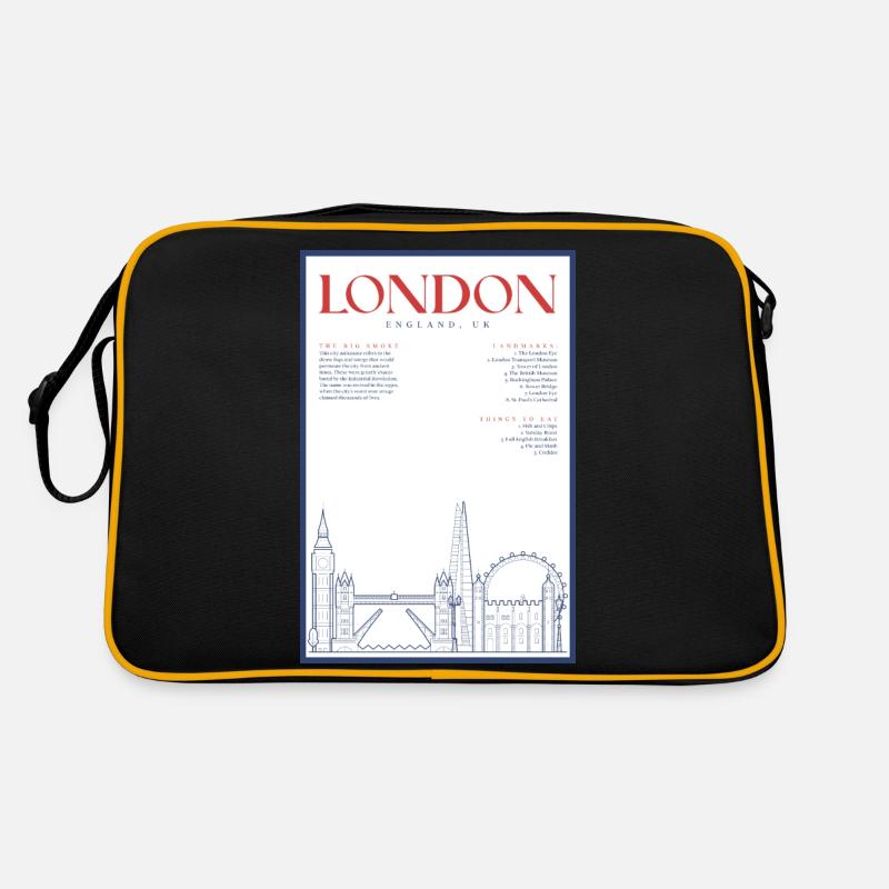 London - Retro Tasche - Schwarz/Gold