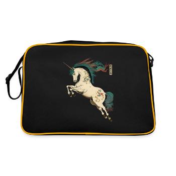 Licorne dans le style ukiyo-e - Sac Retro - noir/or - Dos