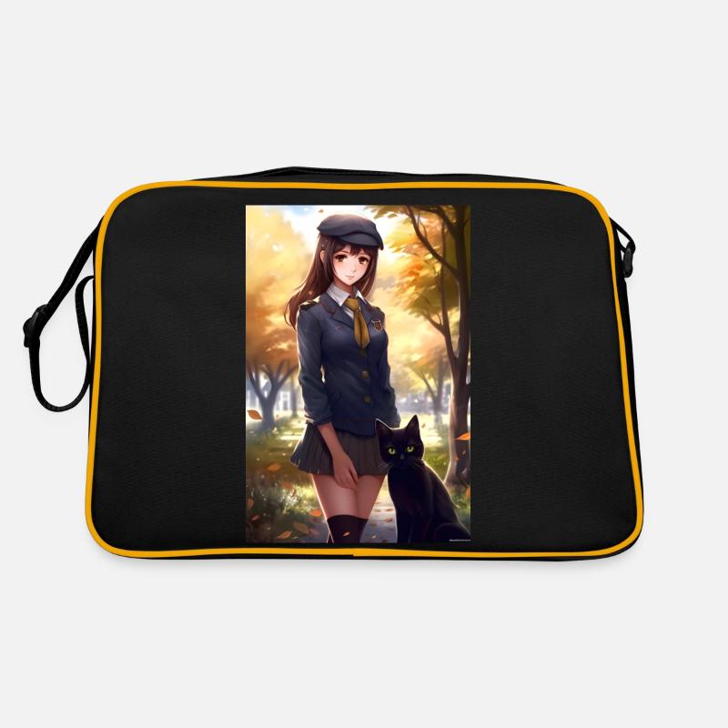 Anime Mädchen Manga Katze Geschenk Retro Tasche