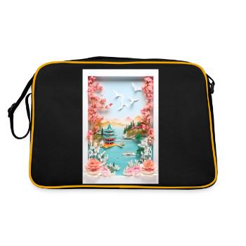 Cadeau Japan Nature Lake - Sac Retro - noir/or - Dos