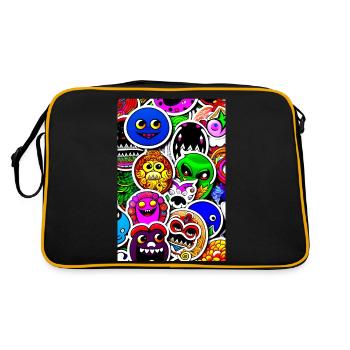 Monstres Rigolos Stickers - Sac Retro - noir/or - Dos
