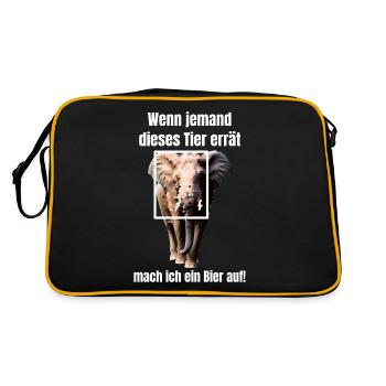 Wenn jemand dieses Tier errät mach ich ein Bier au - Sac Retro - noir/or - Dos