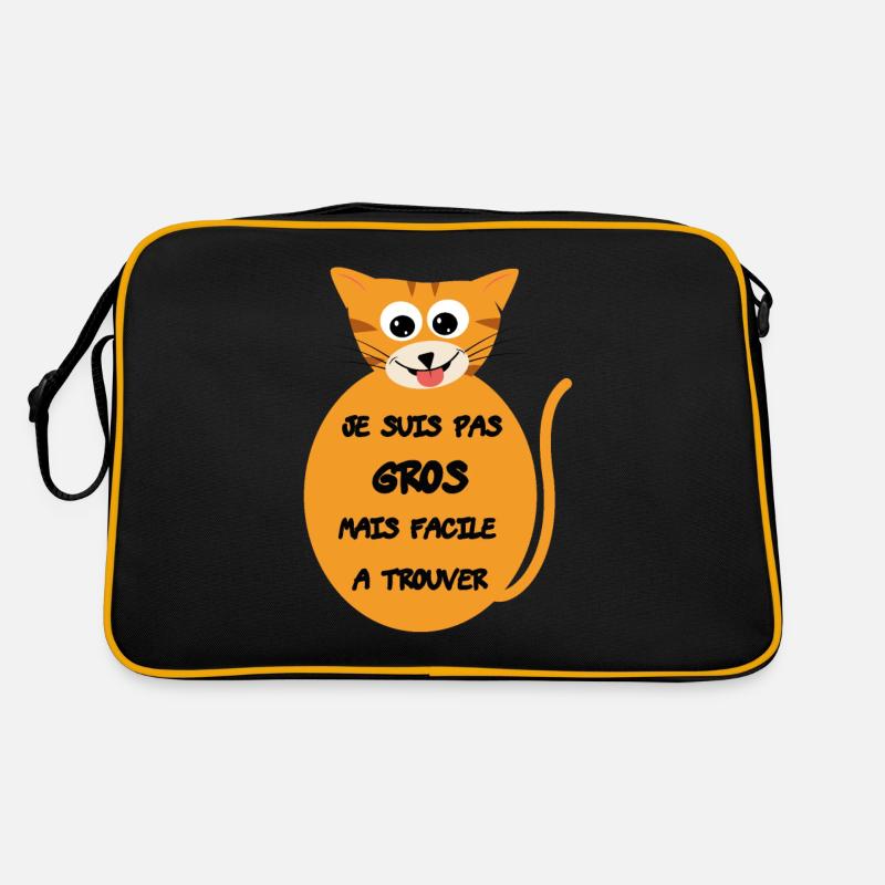 Chat enrobé mignon - Sac Retro - noir/or