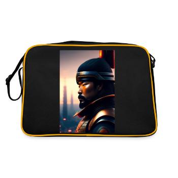 Futuristic Samurai - Retro Bag - black/gold - Back