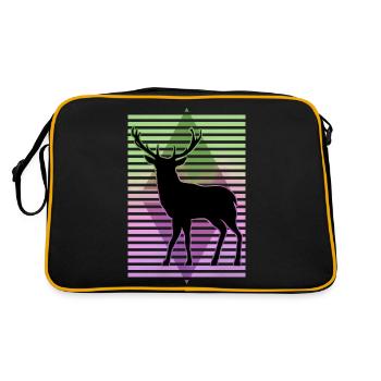 Hirsch - Retro Tasche - Schwarz/Gold - Hinten
