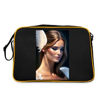 Gefallener Engel - Retro Tasche - Schwarz/Gold - Hinten