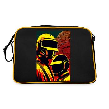 in the style of a woodblock print 2 - Retro Bag - black/gold - Back