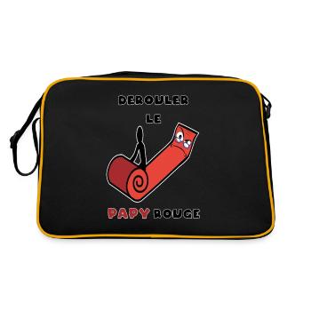 «Tapis papy» cadeau papy humour - Sac Retro - noir/or - Dos