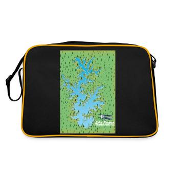 Lake Norman South Carolina Retro-Karte - Retro Tasche - Schwarz/Gold - Hinten