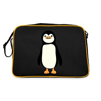 Un petit pingouin, doux et paisible - Sac Retro - noir/or - Dos