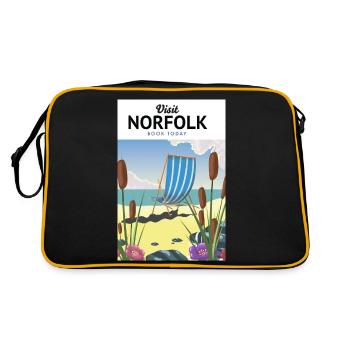 Norfolk Seaside Travel poster - Retro Bag - black/gold - Back