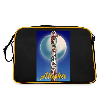 Affiche de voyage du totem de l’Alaska - Sac Retro - noir/or - Dos
