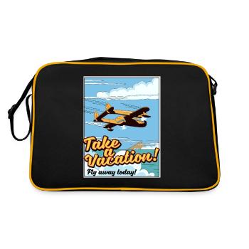 Take a Vacation! Fly away today! - Retro Bag - black/gold - Back