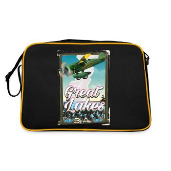 Great Lakes By Air vintage travel poster - Retro Bag - black/gold - Back