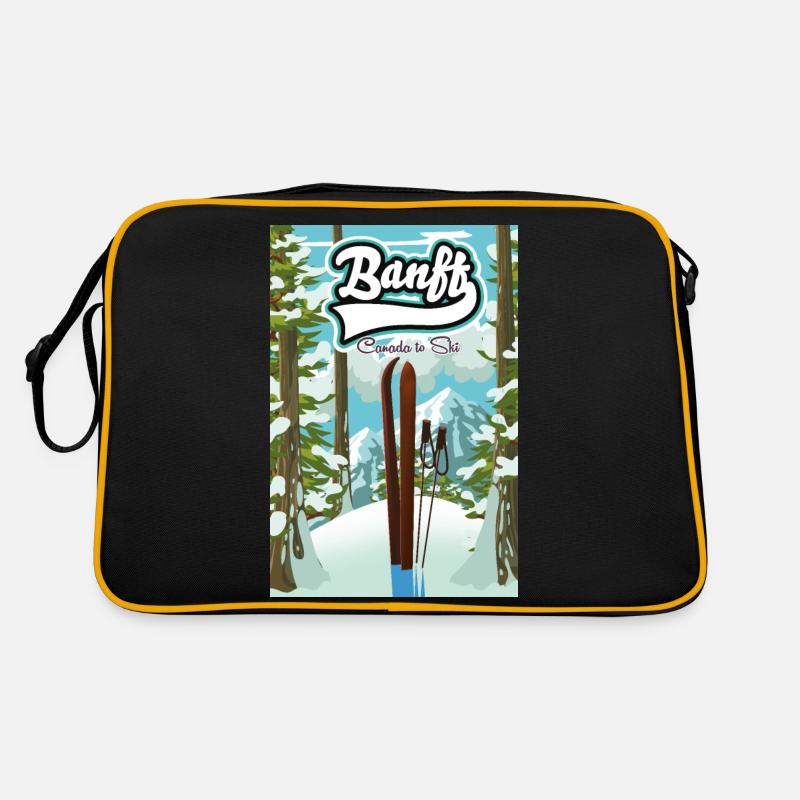 Banff Kanada Reiseplakat - Retro Tasche - Schwarz/Gold