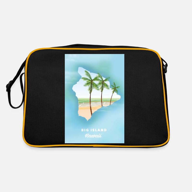 Grande île d’Hawaï - Sac Retro - noir/or