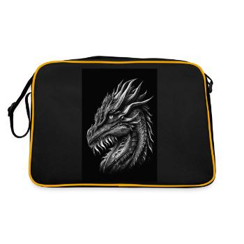 dragon noir et blanc - Sac Retro - noir/or - Dos