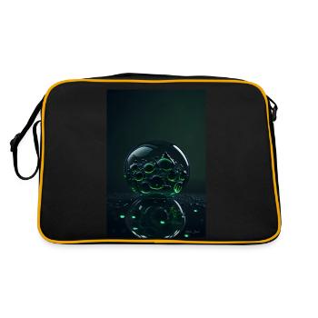 Bubbles in a bubble green 1 - Retro Bag - black/gold - Back