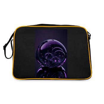 Bubbles in a bubble magenta 2 - Retro Bag - black/gold - Back