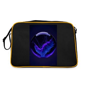 Clouds in a bubble purple 1 - Retro Bag - black/gold - Back