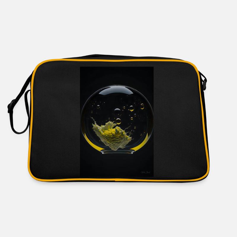 Nuages dans une bulle jaune 3 Sac Retro