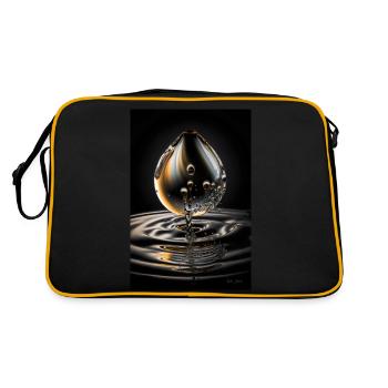 Tropfen chrome 3 - Retro Tasche - Schwarz/Gold - Hinten