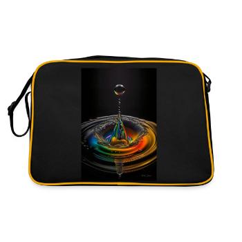 Tropfen regenbogen 4 - Retro Tasche - Schwarz/Gold - Hinten