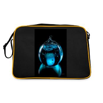 Tropfen cyan 6 - Retro Tasche - Schwarz/Gold - Hinten