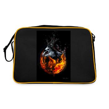 Tropfen feuer 6 - Retro Tasche - Schwarz/Gold - Hinten