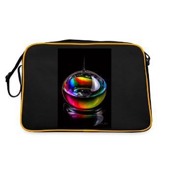 Tropfen regenbogen 6 - Retro Tasche - Schwarz/Gold - Hinten