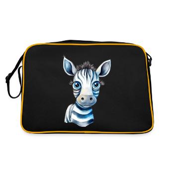 Zebra Watercolor Zoo - Retro Bag - black/gold - Back