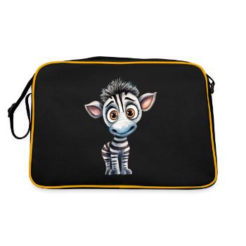 Zebra Watercolor Illustration - Retro Bag - black/gold - Back