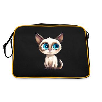 Siamese Cat Drawing Watercolor Watercolor - Retro Bag - black/gold - Back
