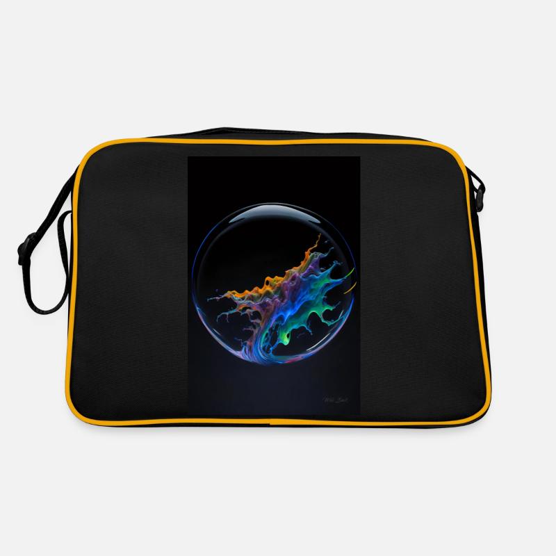 Kaos in einer Blase regenbogen 4 Retro Tasche