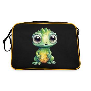 Kappa Watercolor Drawing - Retro Bag - black/gold - Back