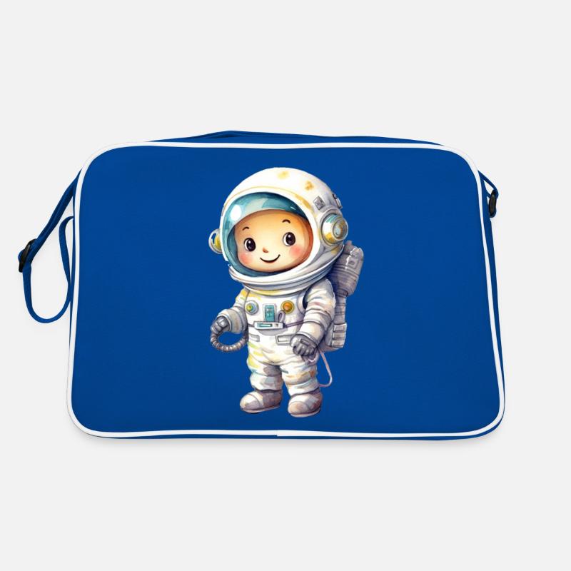 Astronaut Wasserfarben Zeichnung Retro Tasche